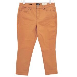 NYDJ Women's Margot Girlfriend Jeans 14P Burnt Orange Cool Embrace Lift Tuck NWT